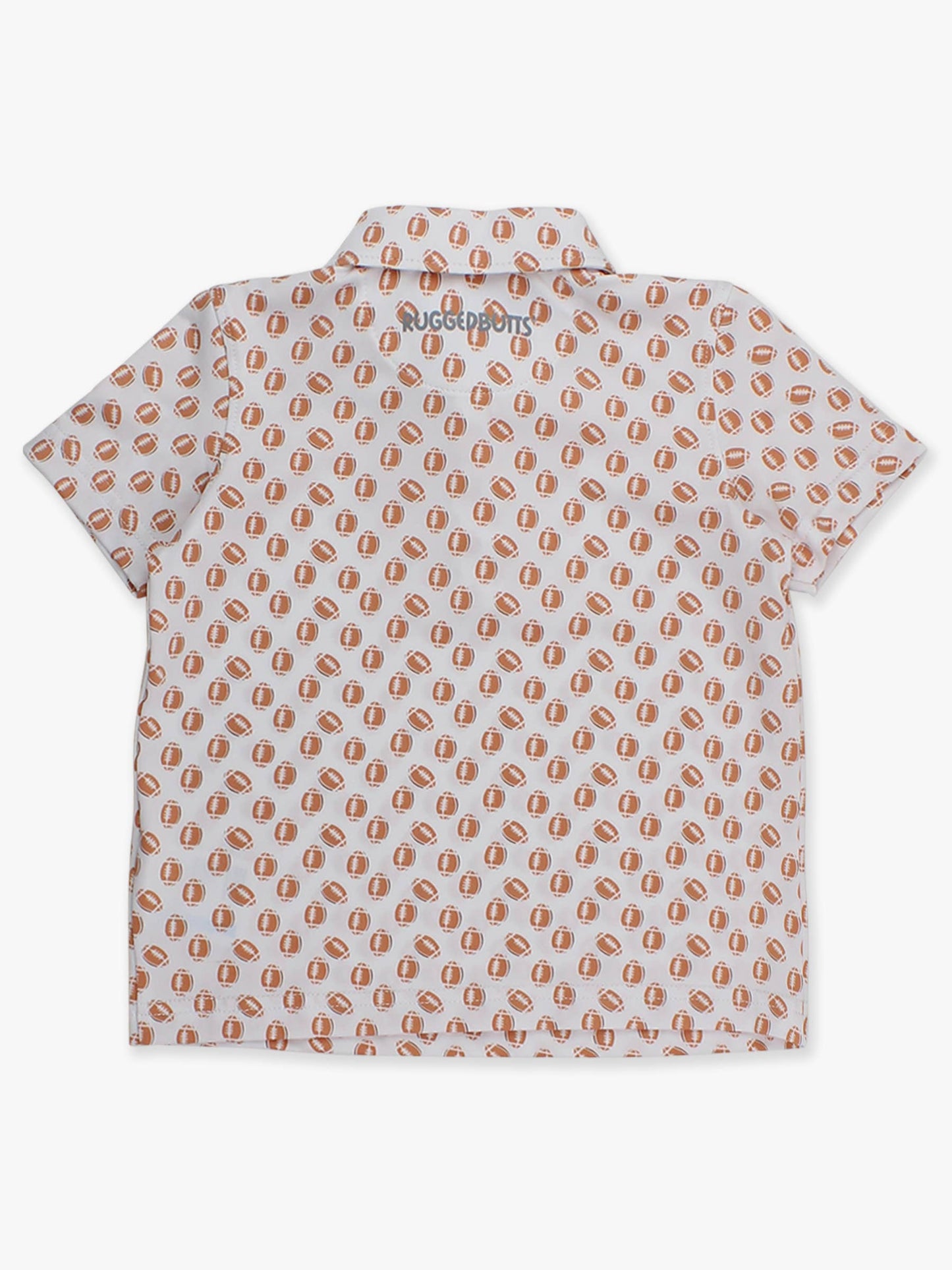 Boys Football Frenzy Knit Short Sleeve Performance Polo
: White