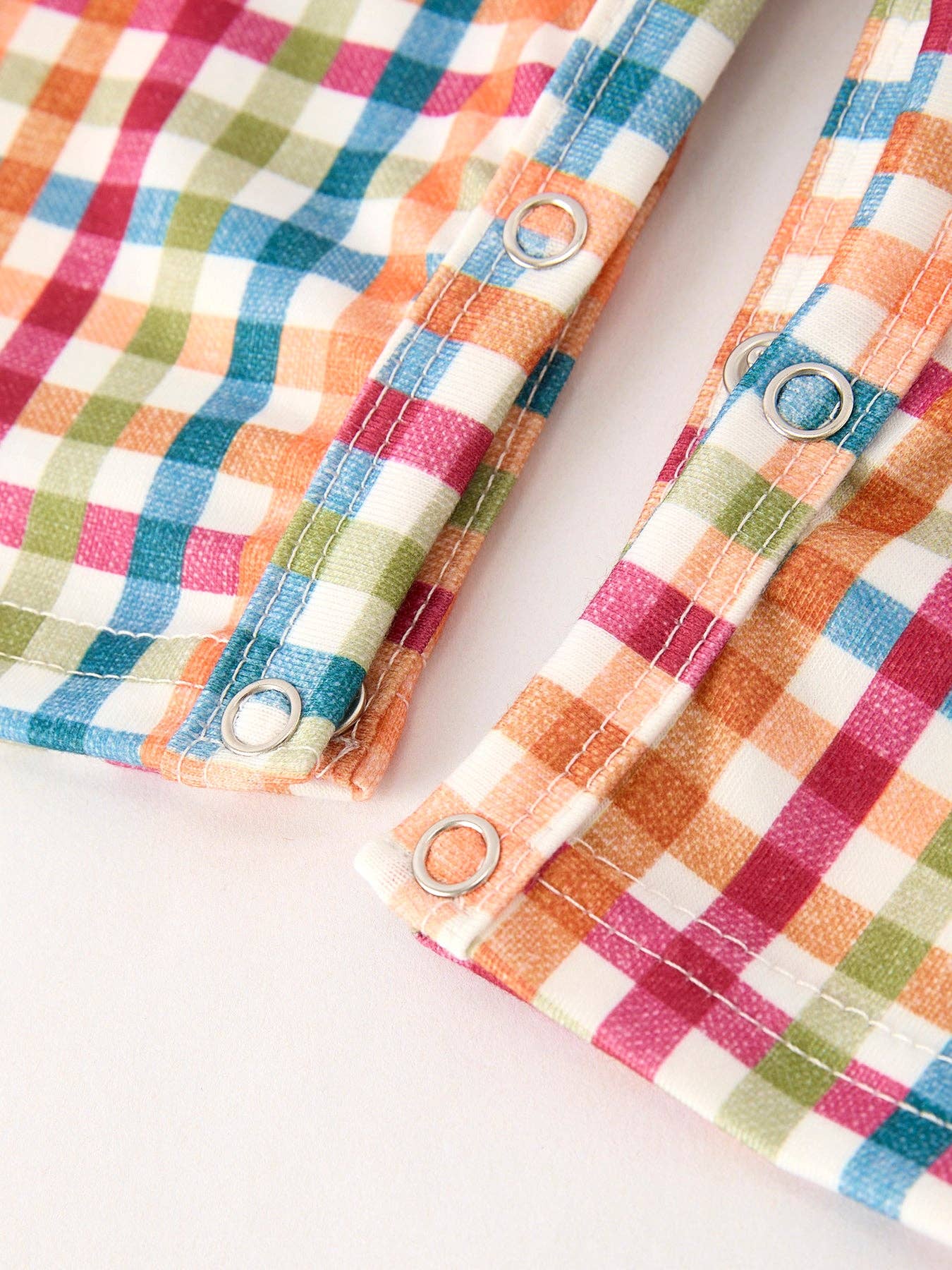 Fall Thanksgiving Color Plaid Chick Embroidery Smocking Baby Boys Romper