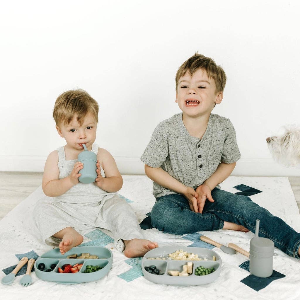 Silicone Transitional Straw Cup: Powder Blue