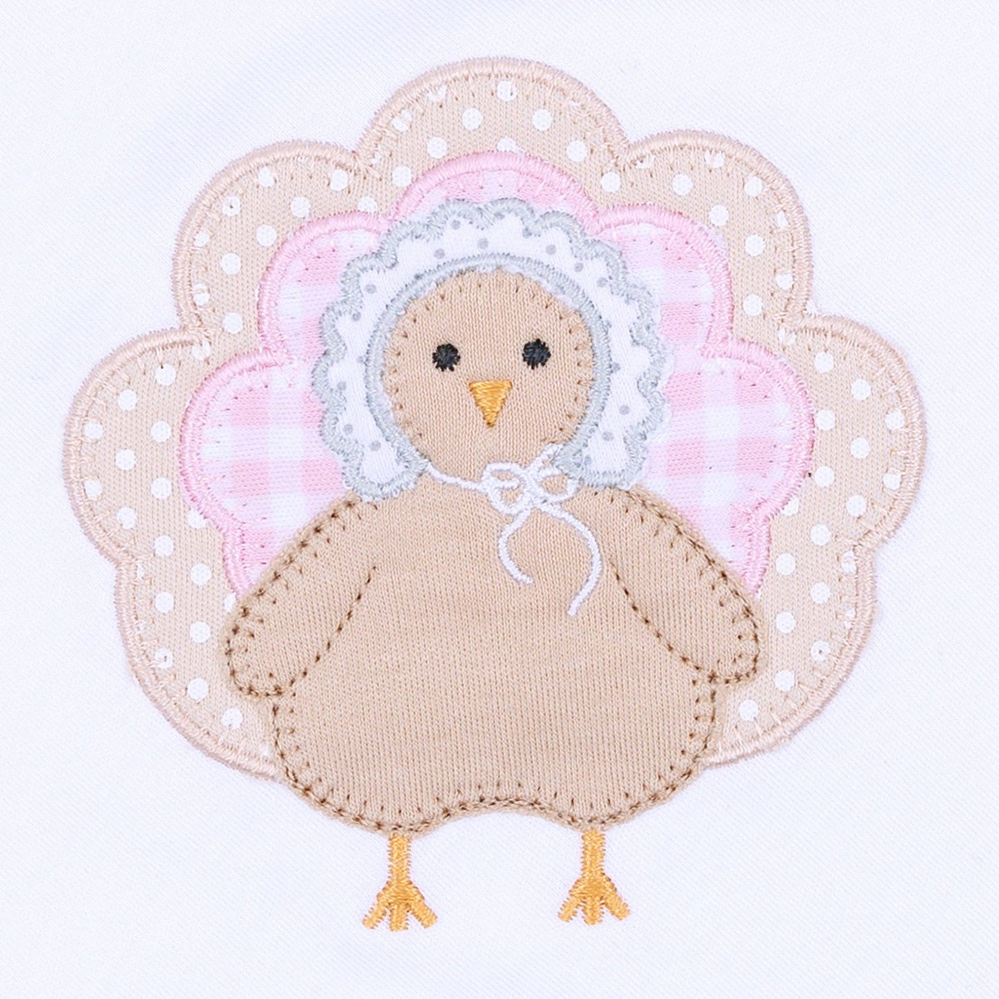 Pilgrim Pals Applique Ruffle Short Sleeve Bubble