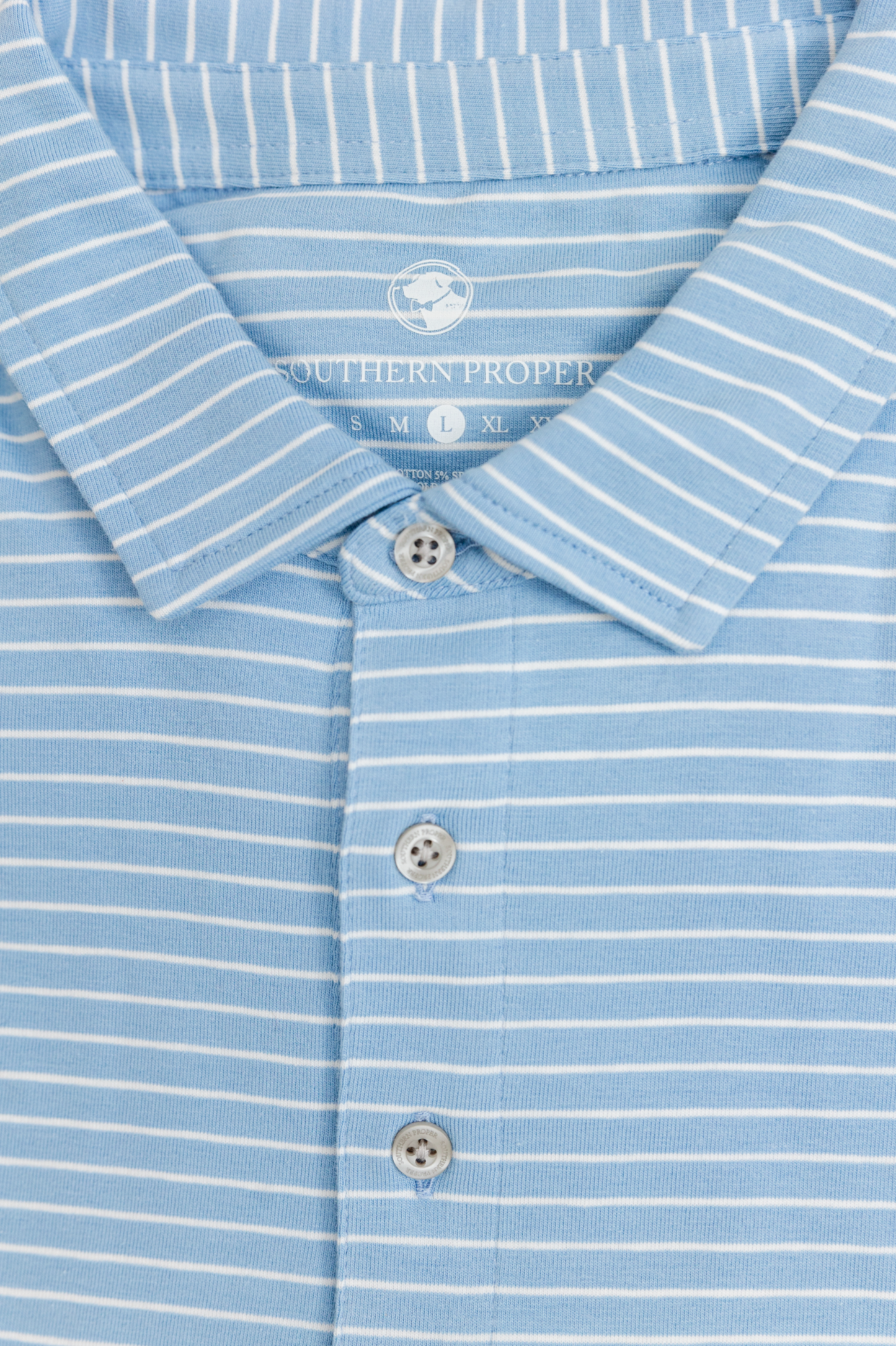 Perdido Stripe Polo Coastal Blue southern proper