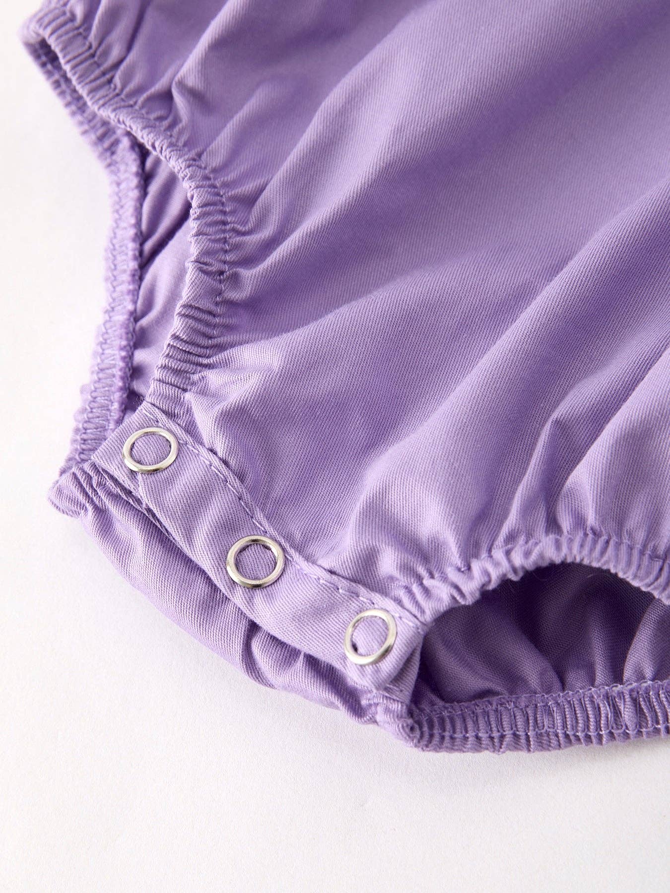 Purple Halloween Smock Embroidery Baby Girl Romper