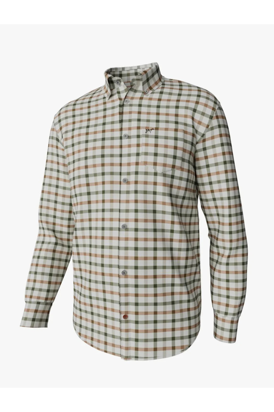 Southern Point Co. HADLEY LUXE LONG SLEEVE BUTTON DOWN- Burke Tattersall Cypress
