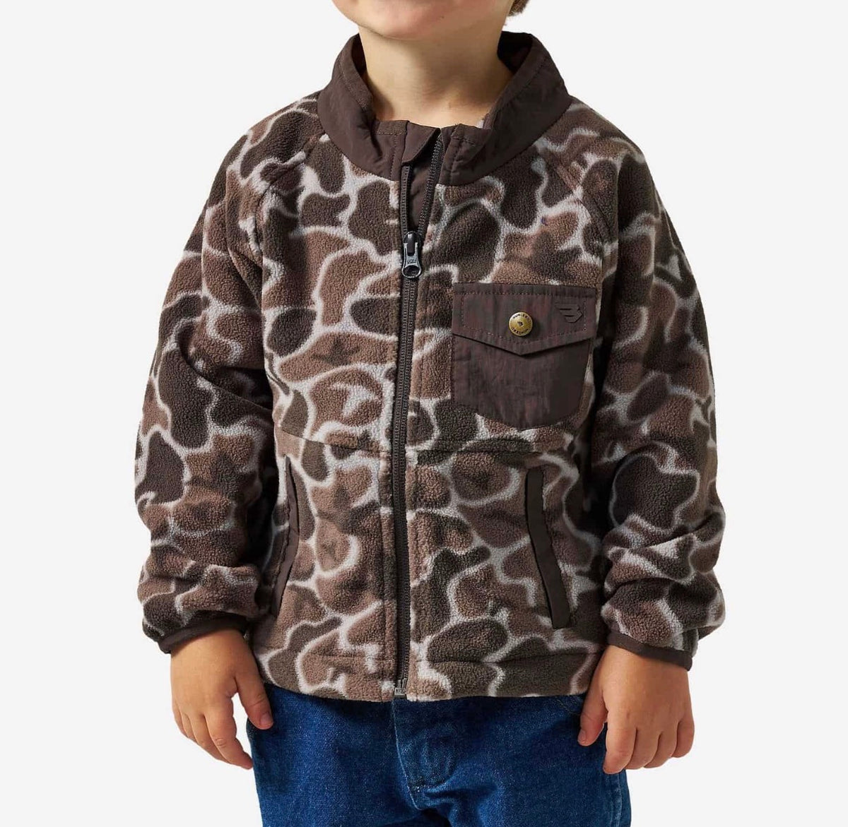 Burlebo youth micro fleece - mallard mayhem camo - brown