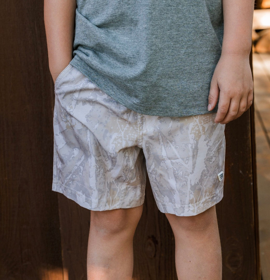 Burlebo Youth Athletic Short - Drifter camo - grey Liner