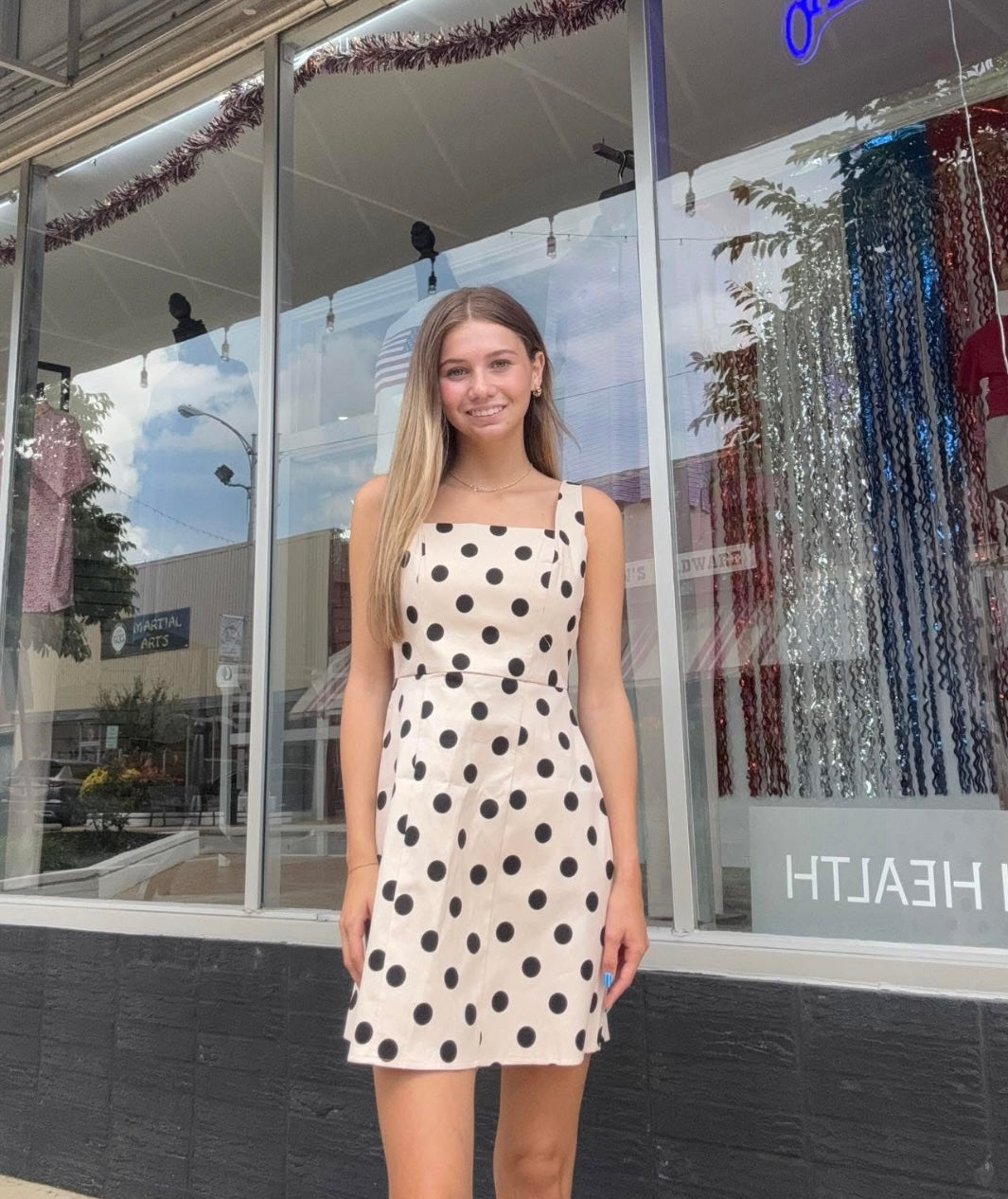 Polka dot mini dress