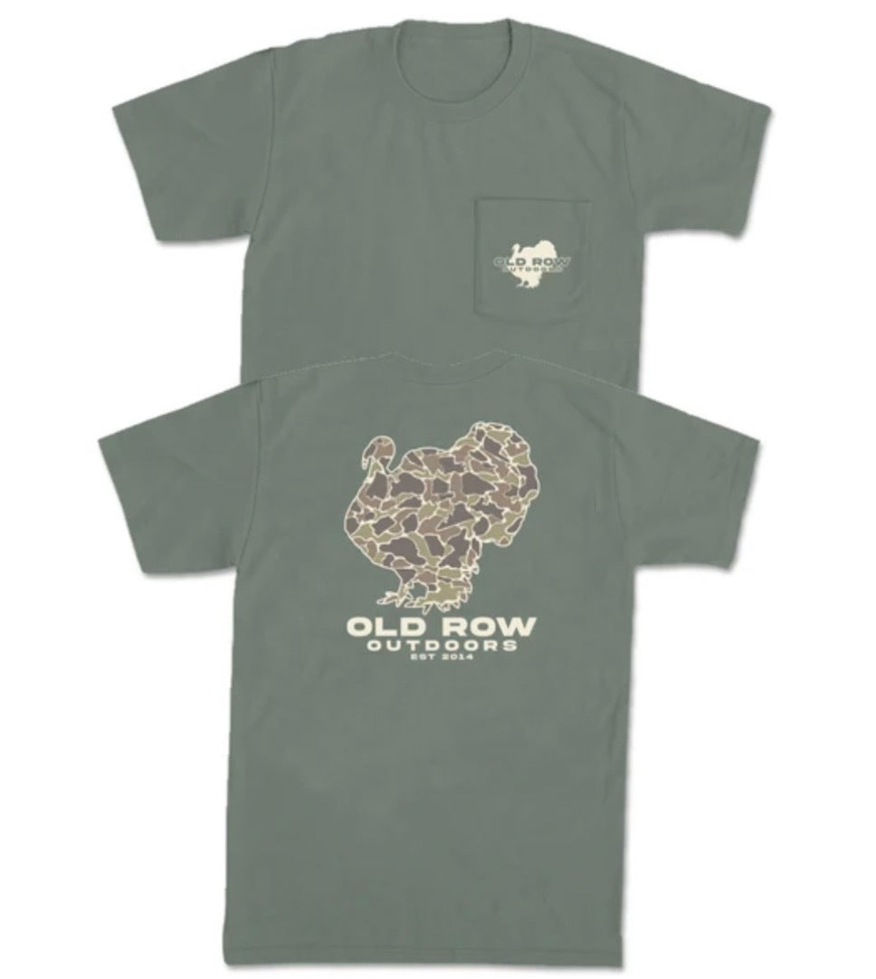 Old row Camo Turkey Pocket Short Sleeve - moss