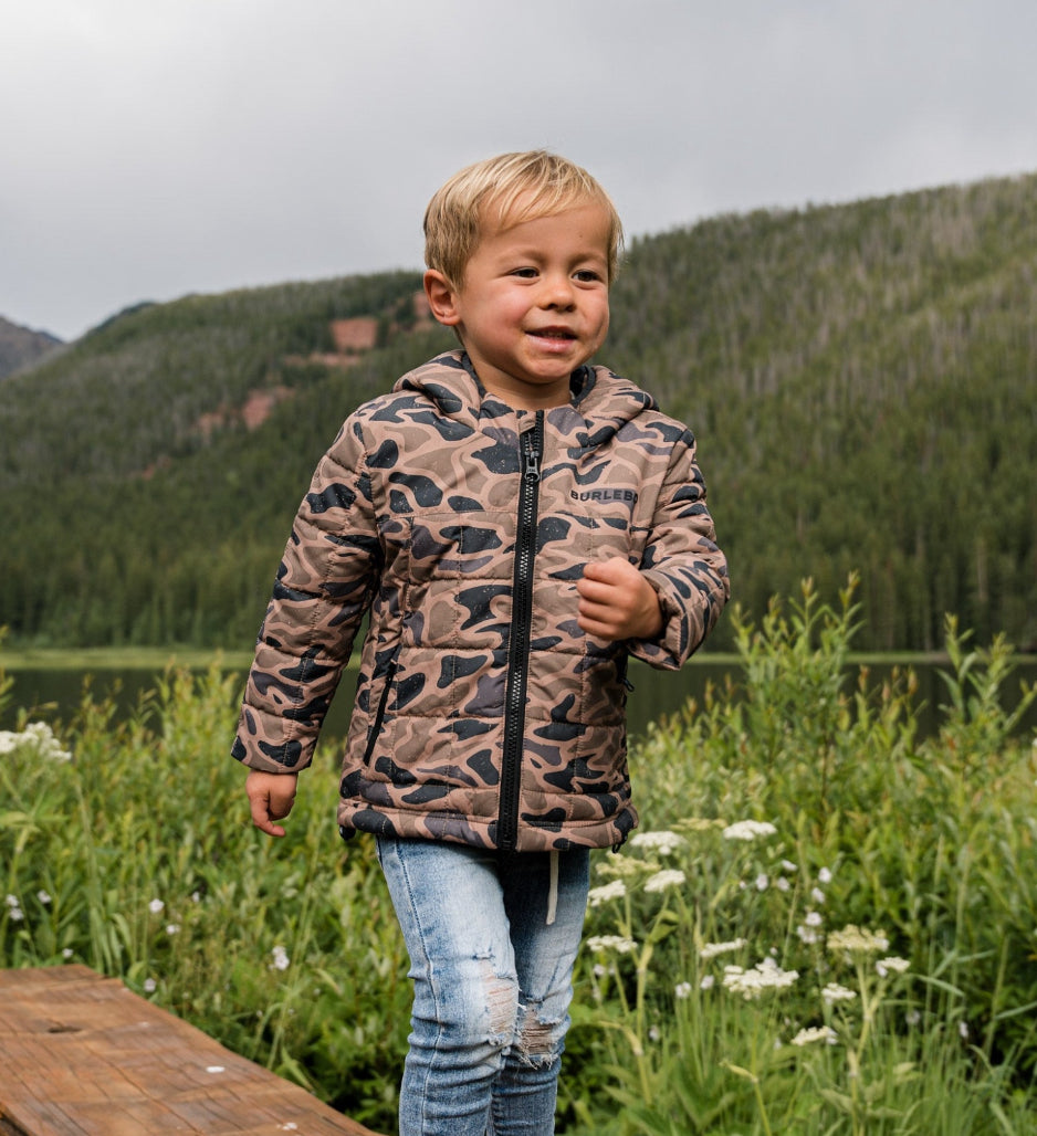 Burlebo youth puff jacket gauge camo
