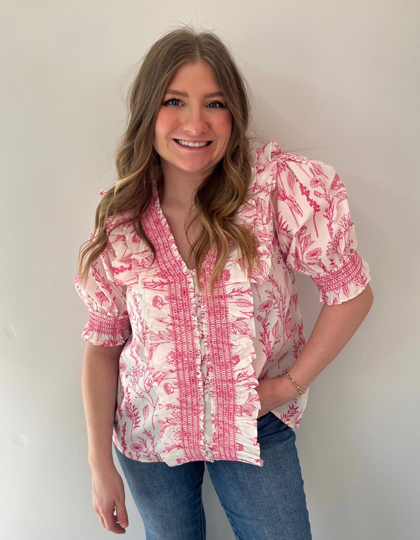 Spring Pink floral top