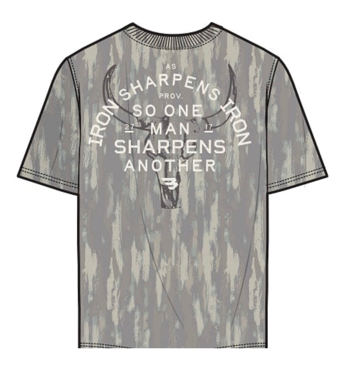 Burlebo vintage washed graphic tee - proverbs 27:17 - midland camo