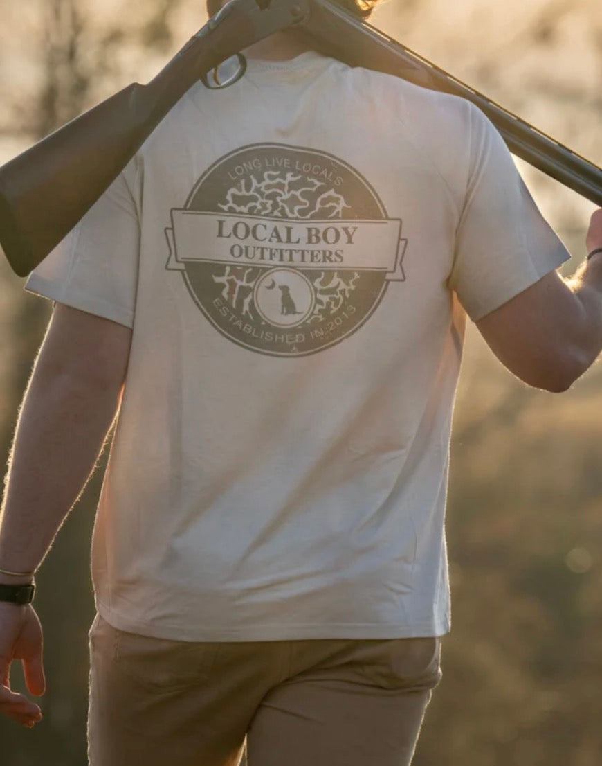 Local boy Graphic Short Sleeve Heather Blend Crew -
Vintage Sphere - sand