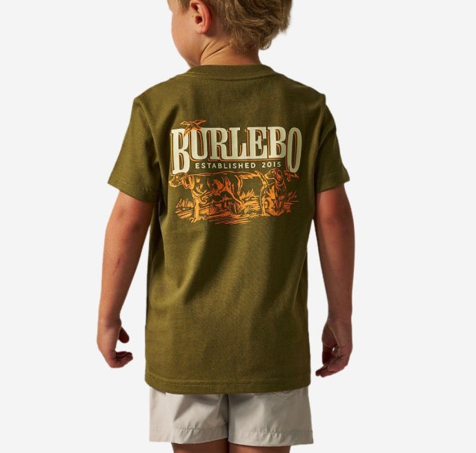 Burlebo youth ss tee - hunting dogs - hunter green