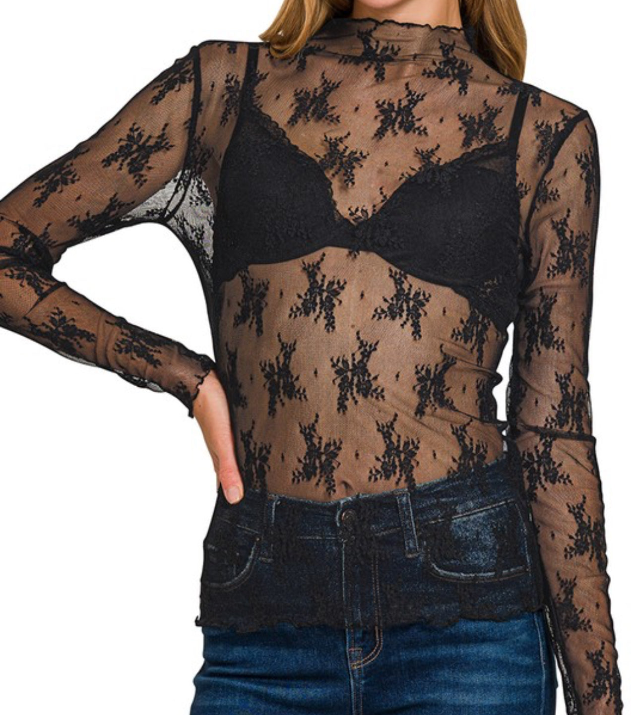 Black Lace layering top