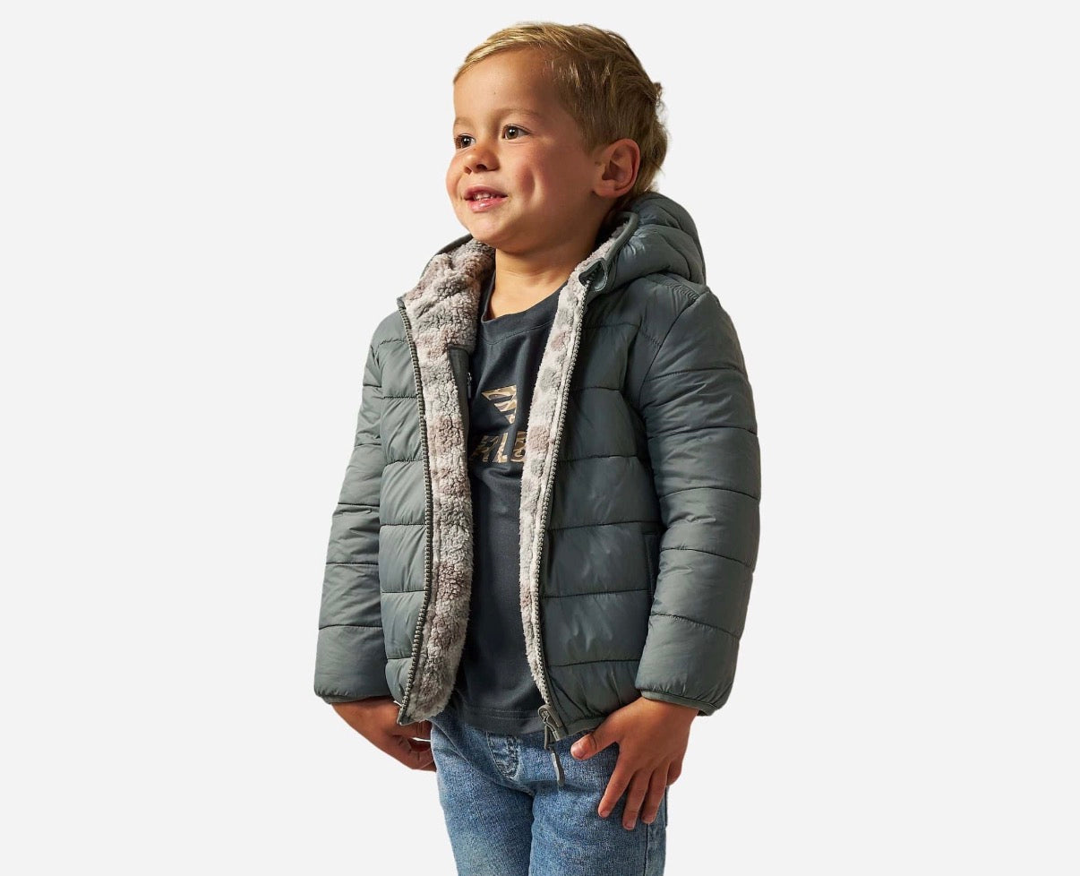 Burlebo youth mountain fleece hoodie jacket - classics deer camo reversible