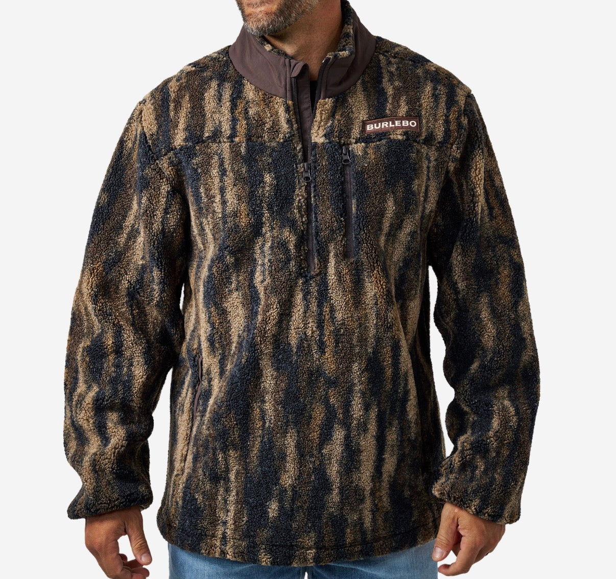 Burlebo midland camo Sherpa quarter zip