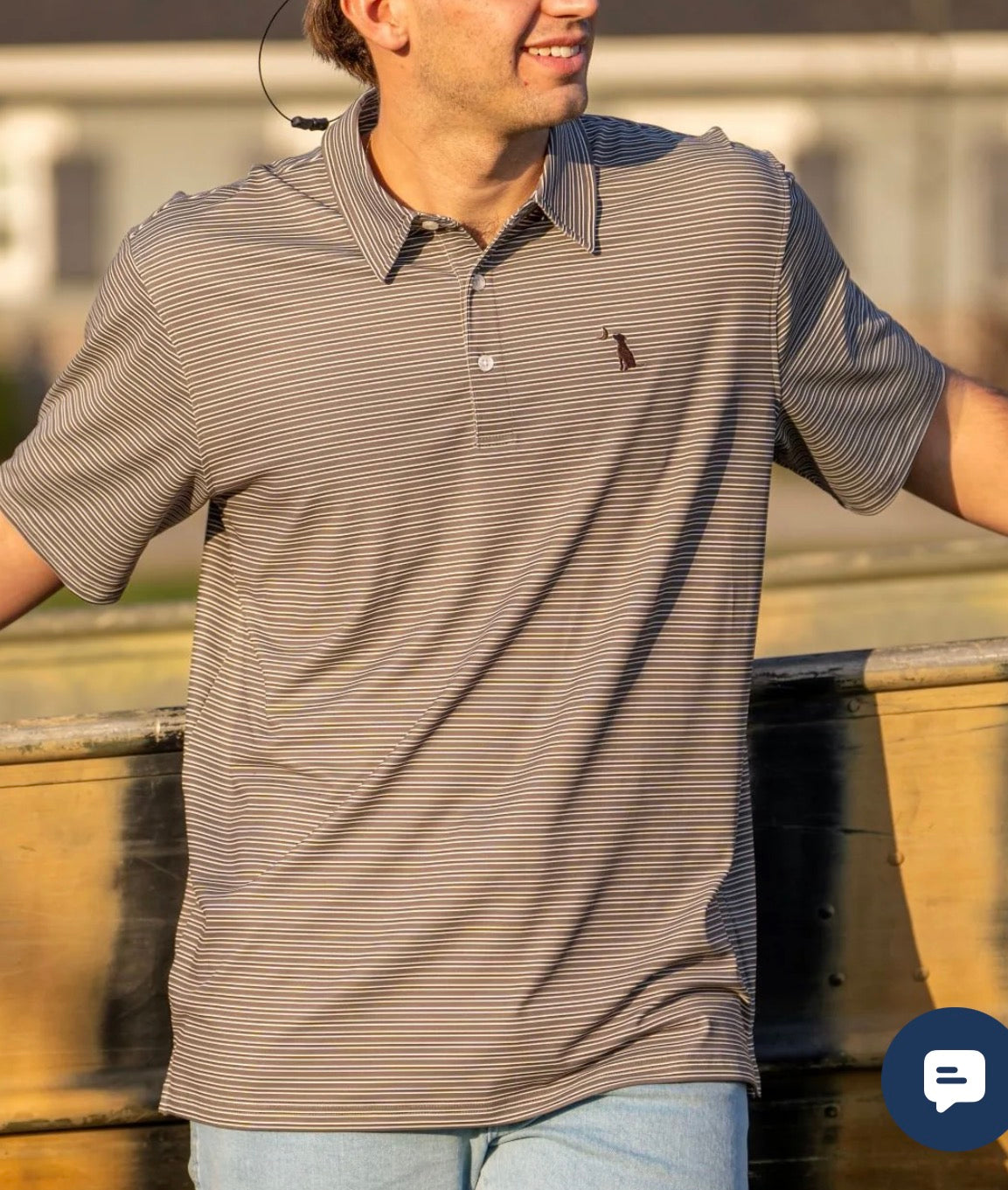 Local boy Surfside Polo - dark tan/ espresso/ white