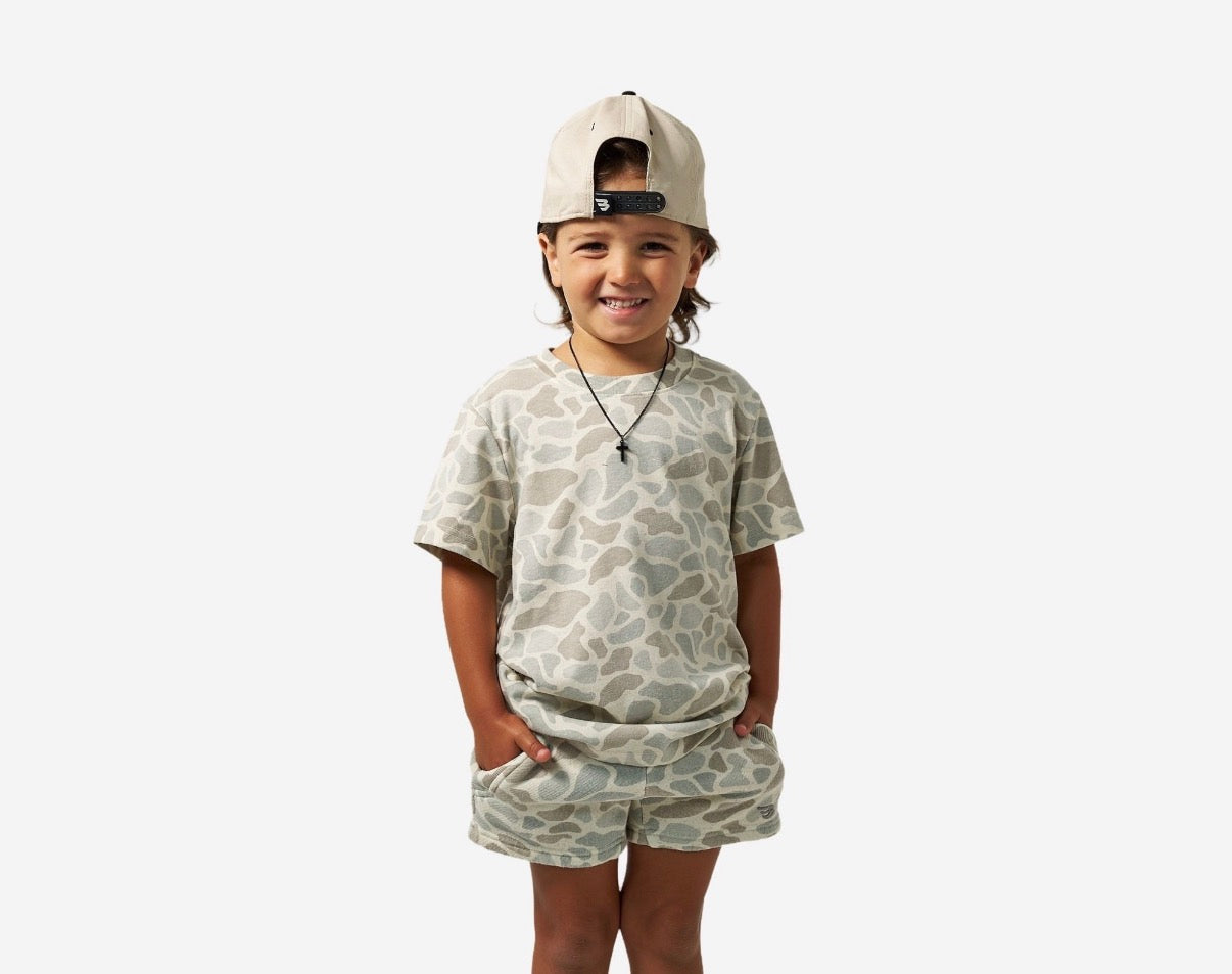 Burlebo youth vintage washed tee -classic deer camo
