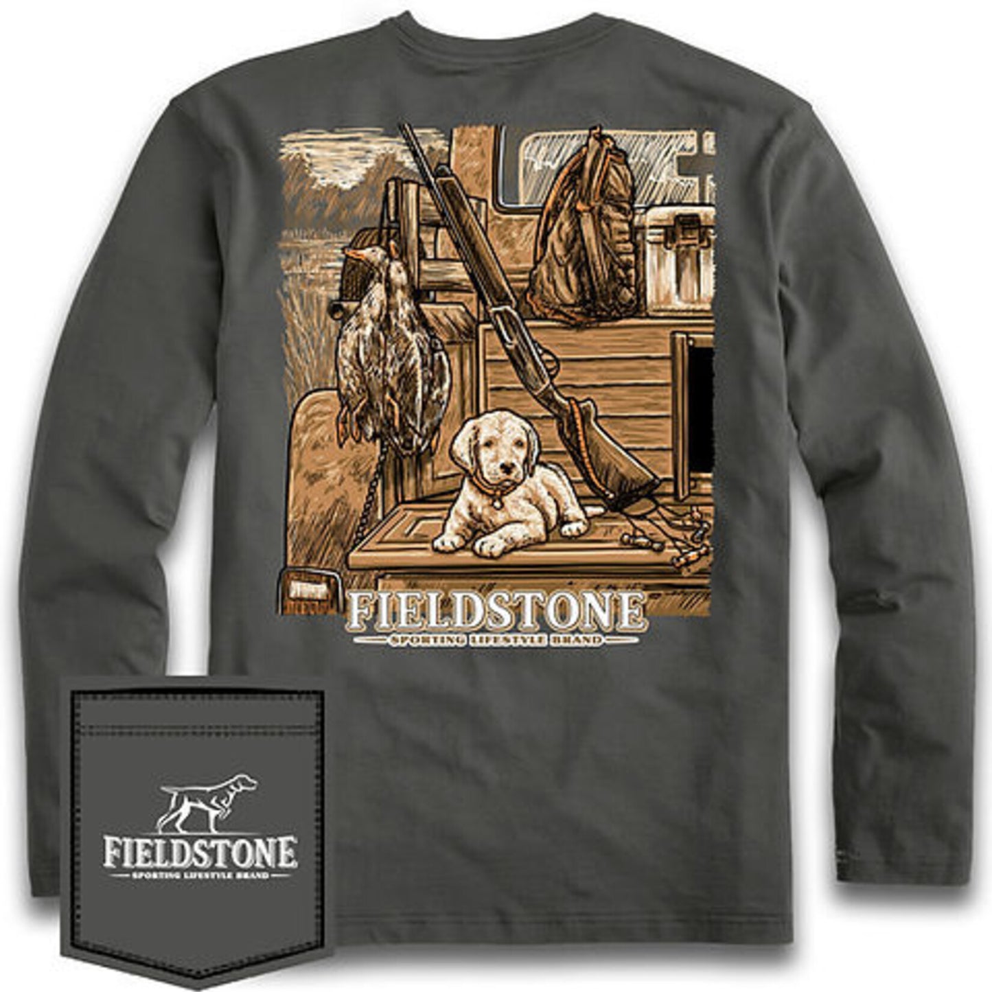 Fieldstone youth puppy in a truck ls
