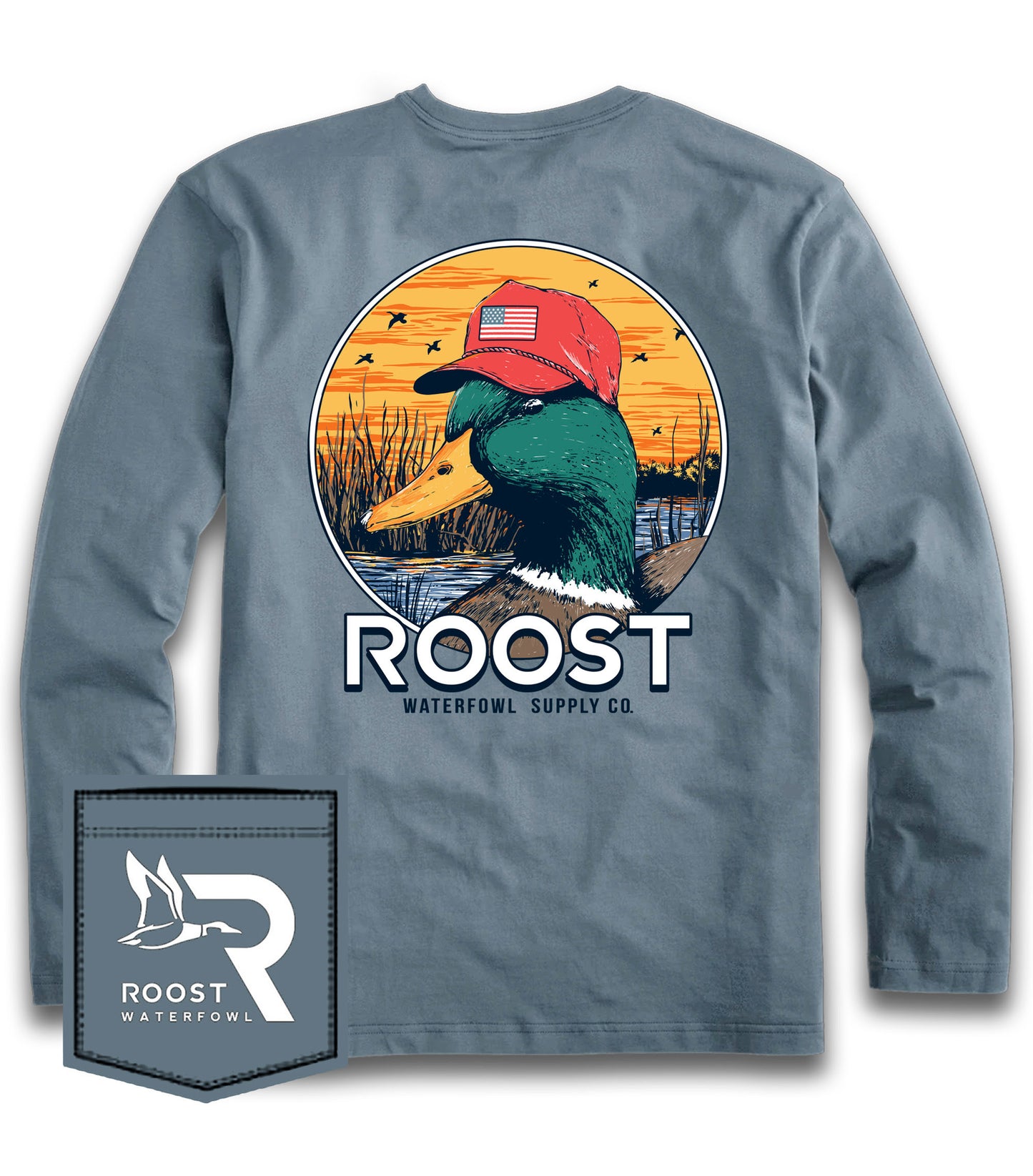 Roost fieldstone youth Duck w/ Hat LS