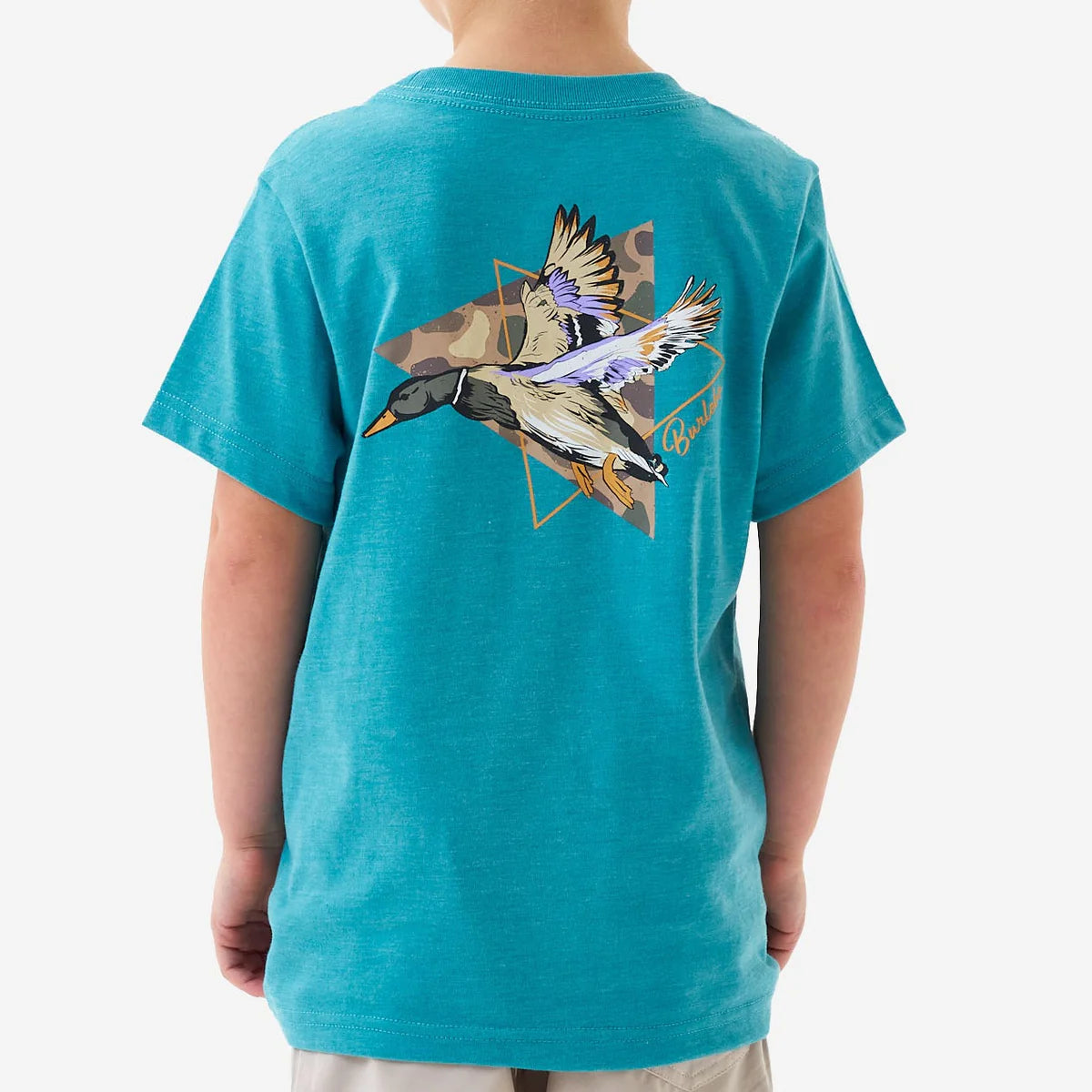 Burlebo Youth Short Sleeve Tee - Pintail Diving Duck - Cyan