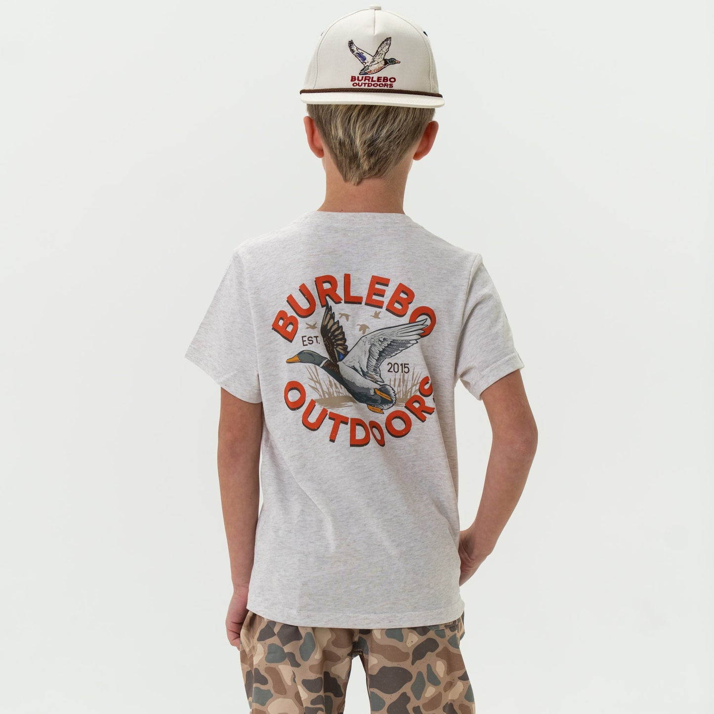 Burlebo Youth Tee - Old School Duck Hunt - Heather Oatmeal