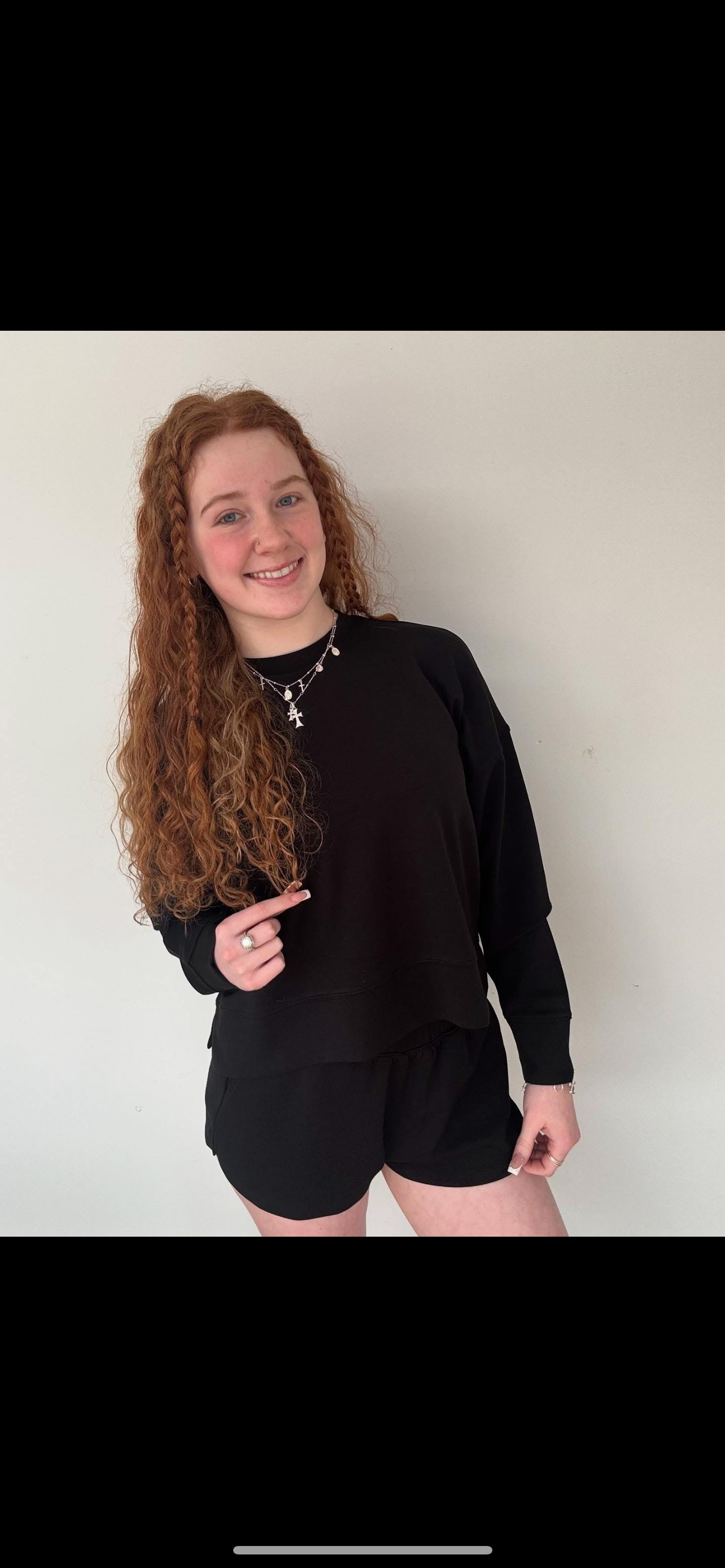 Scuba long sleeve and shorts set black