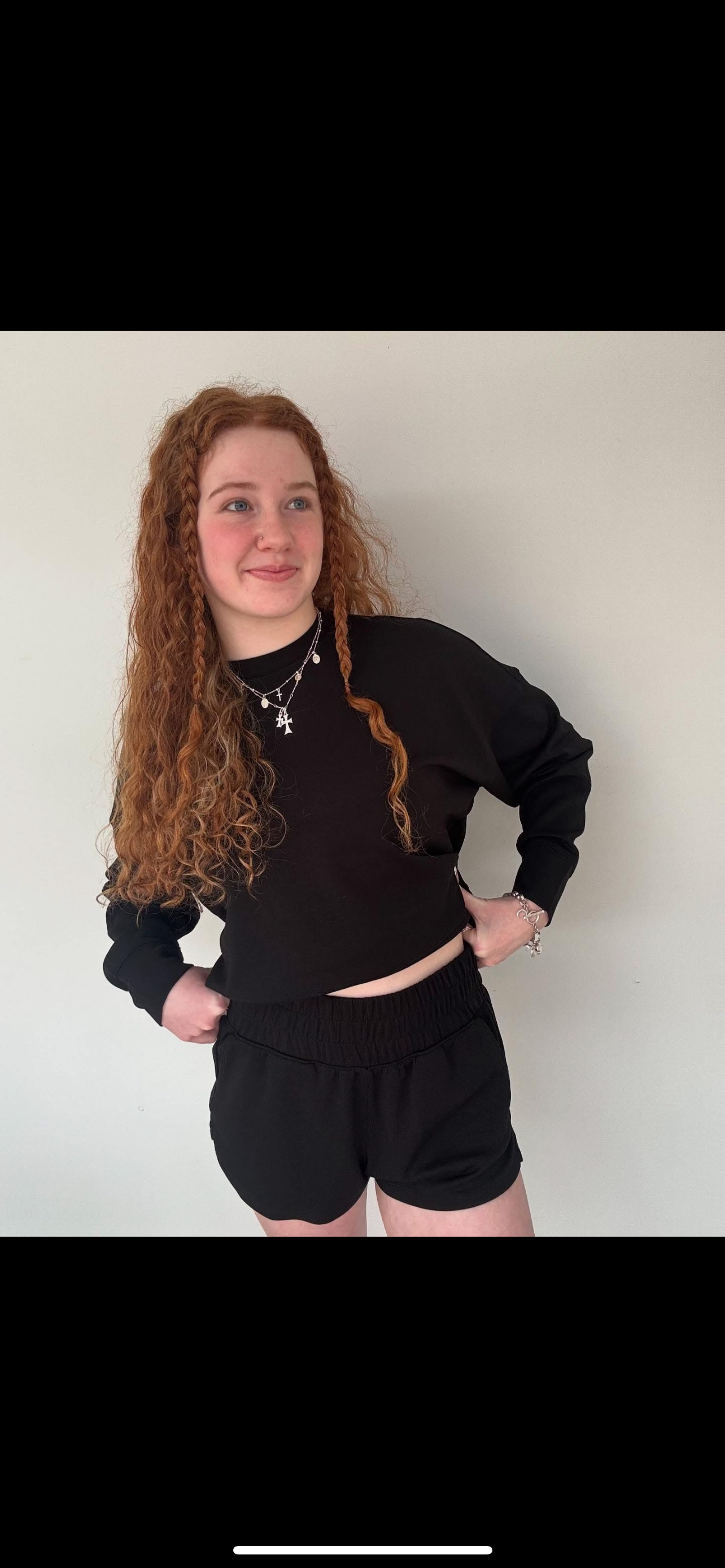 Scuba long sleeve and shorts set black