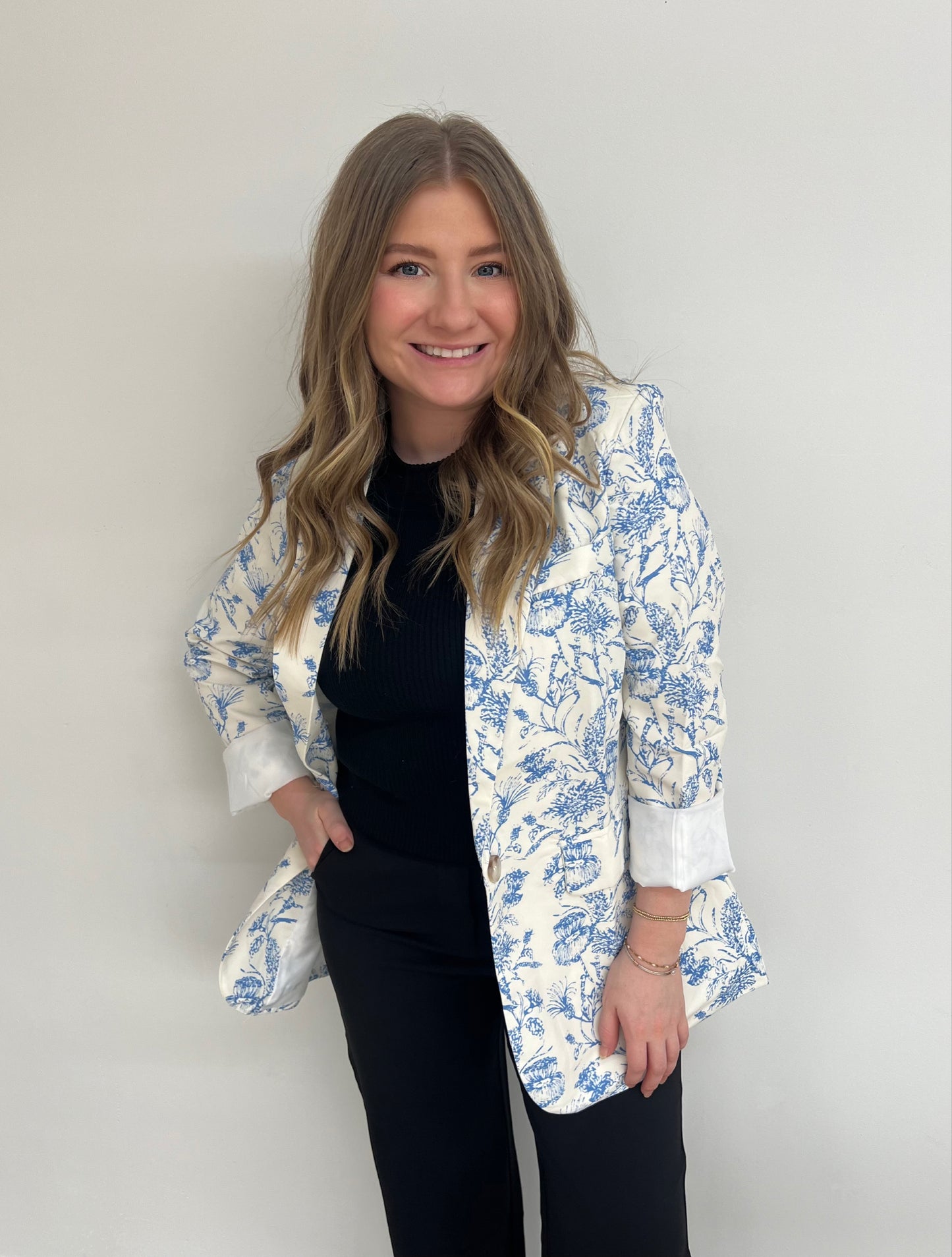 Blue Floral blazer