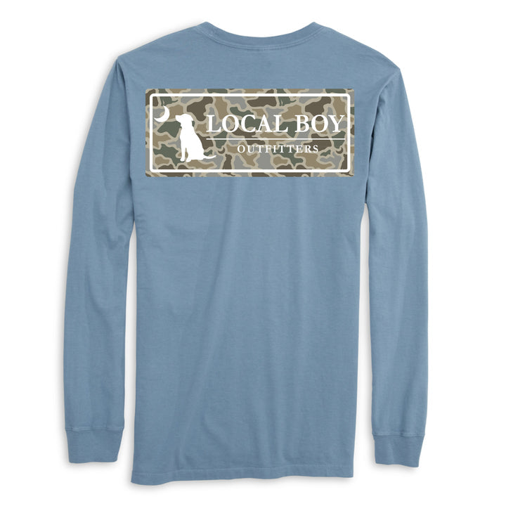 Youth local boy Sand Dog & Moon Camo Plate LS Tee