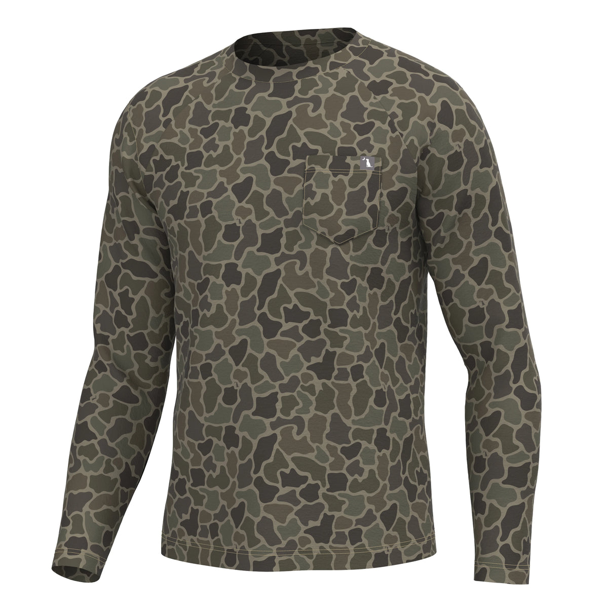 Local boy youth Long Sleeve Heather Blend Crew - brush camo