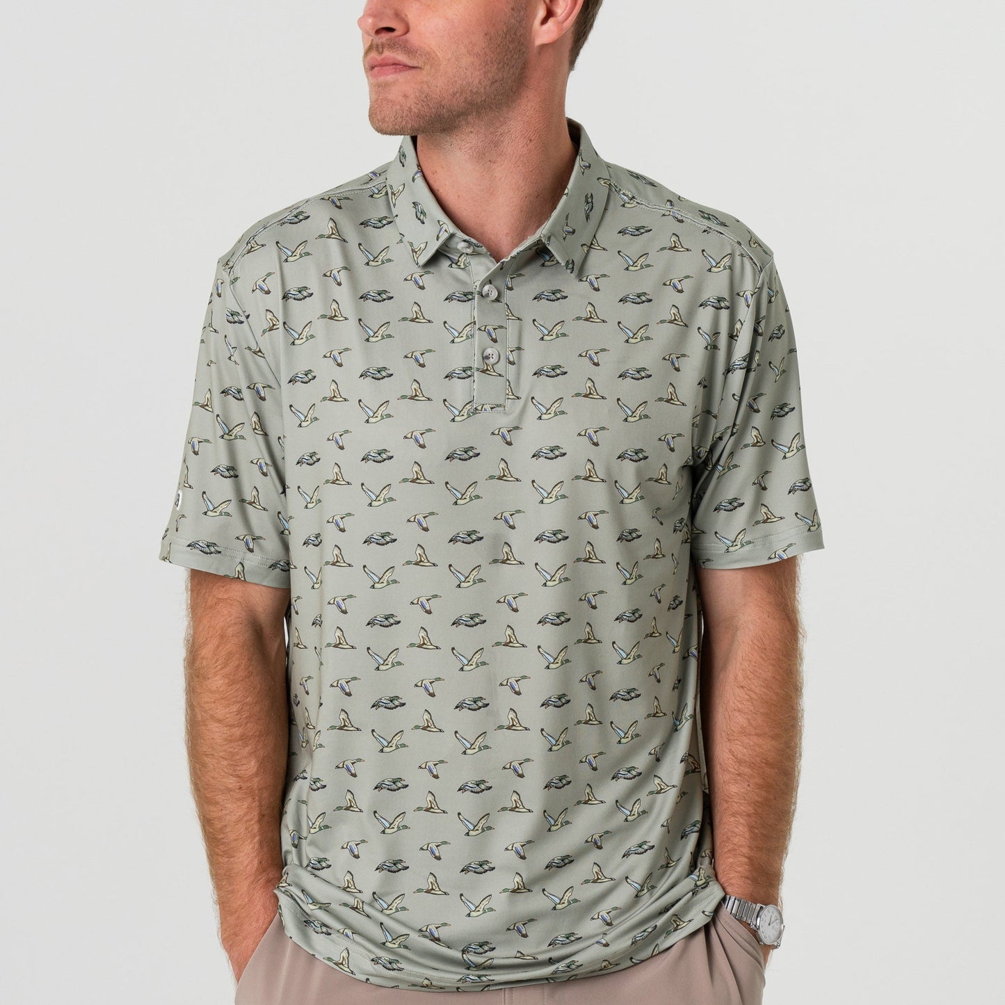 Burlebo Performance Polo - Flying Ducks - Green
