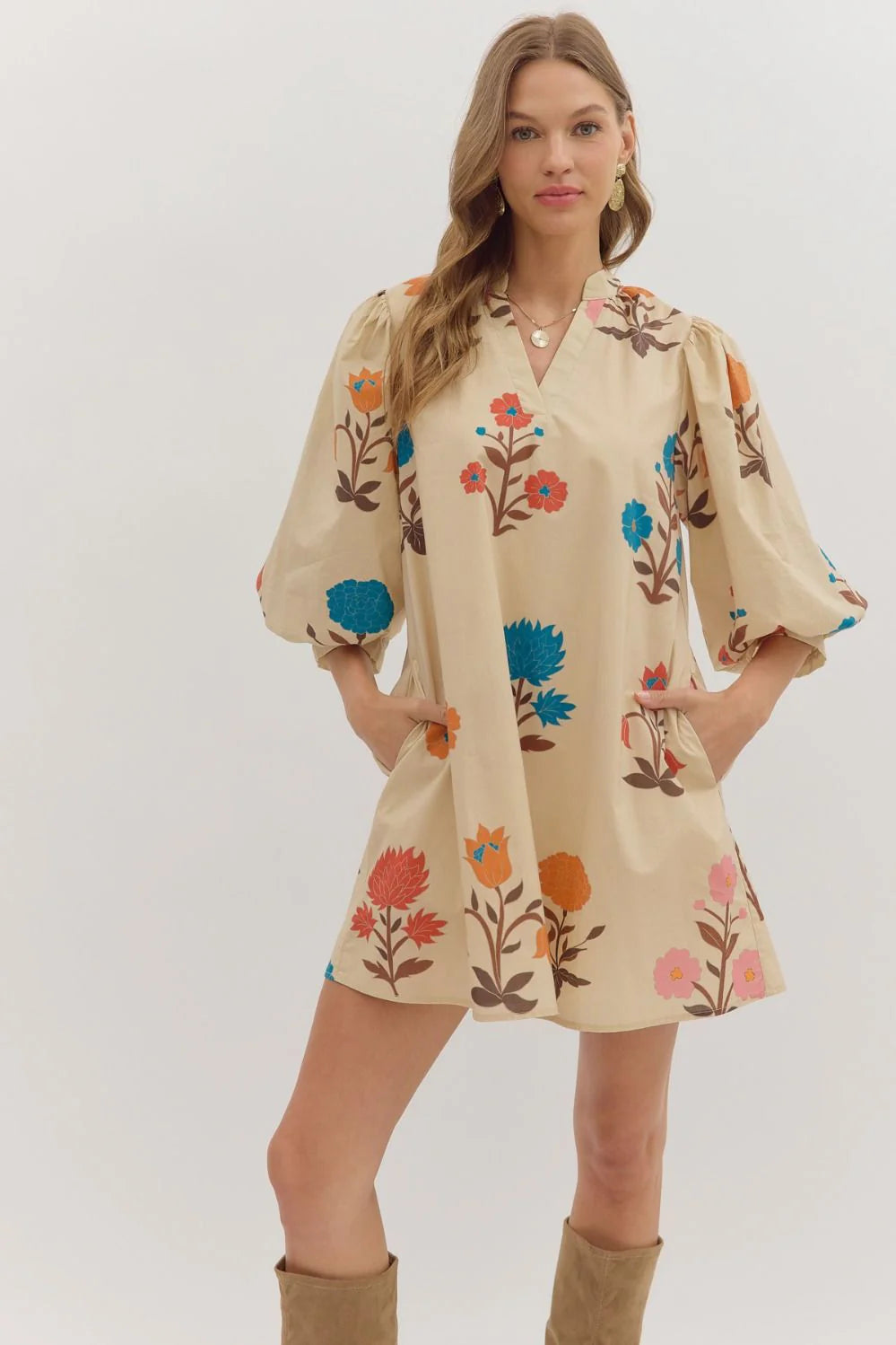 Fall floral dress