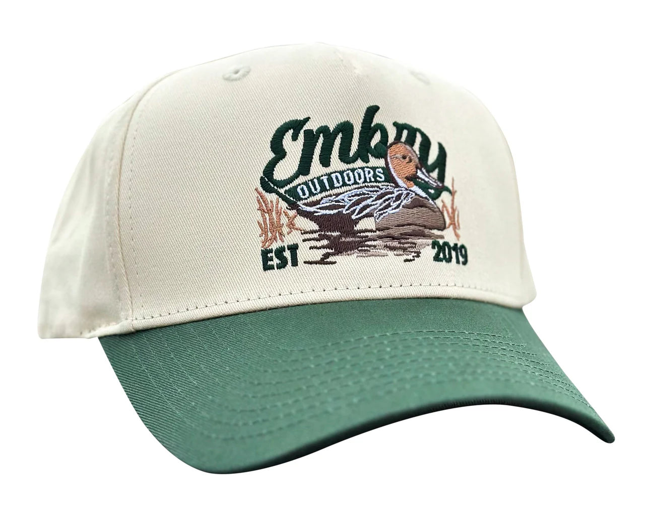 Embry Cream/Green "Sprig" Trucker hat
