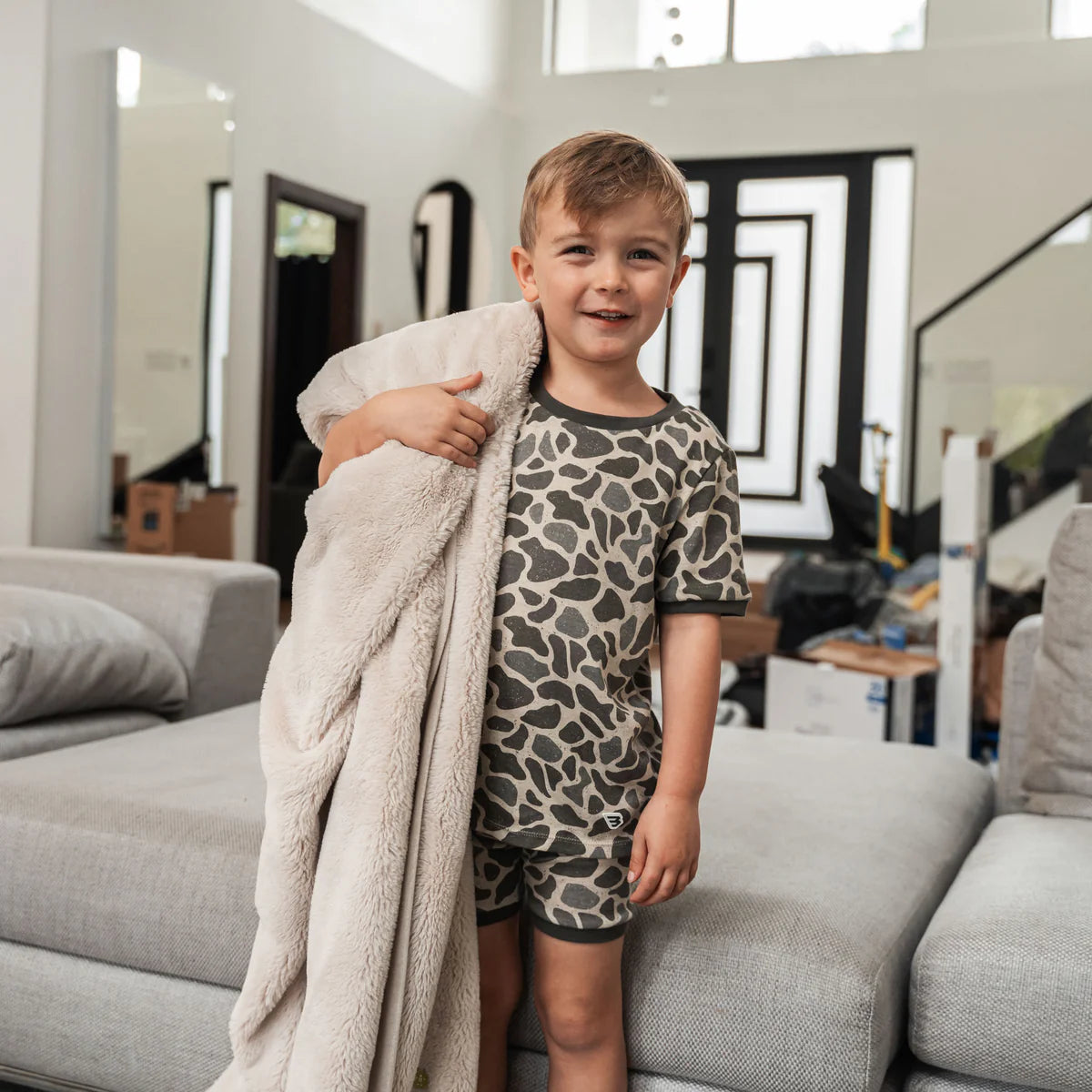 Burlebo Youth Sleep Short Set- Classic Deer Camo
