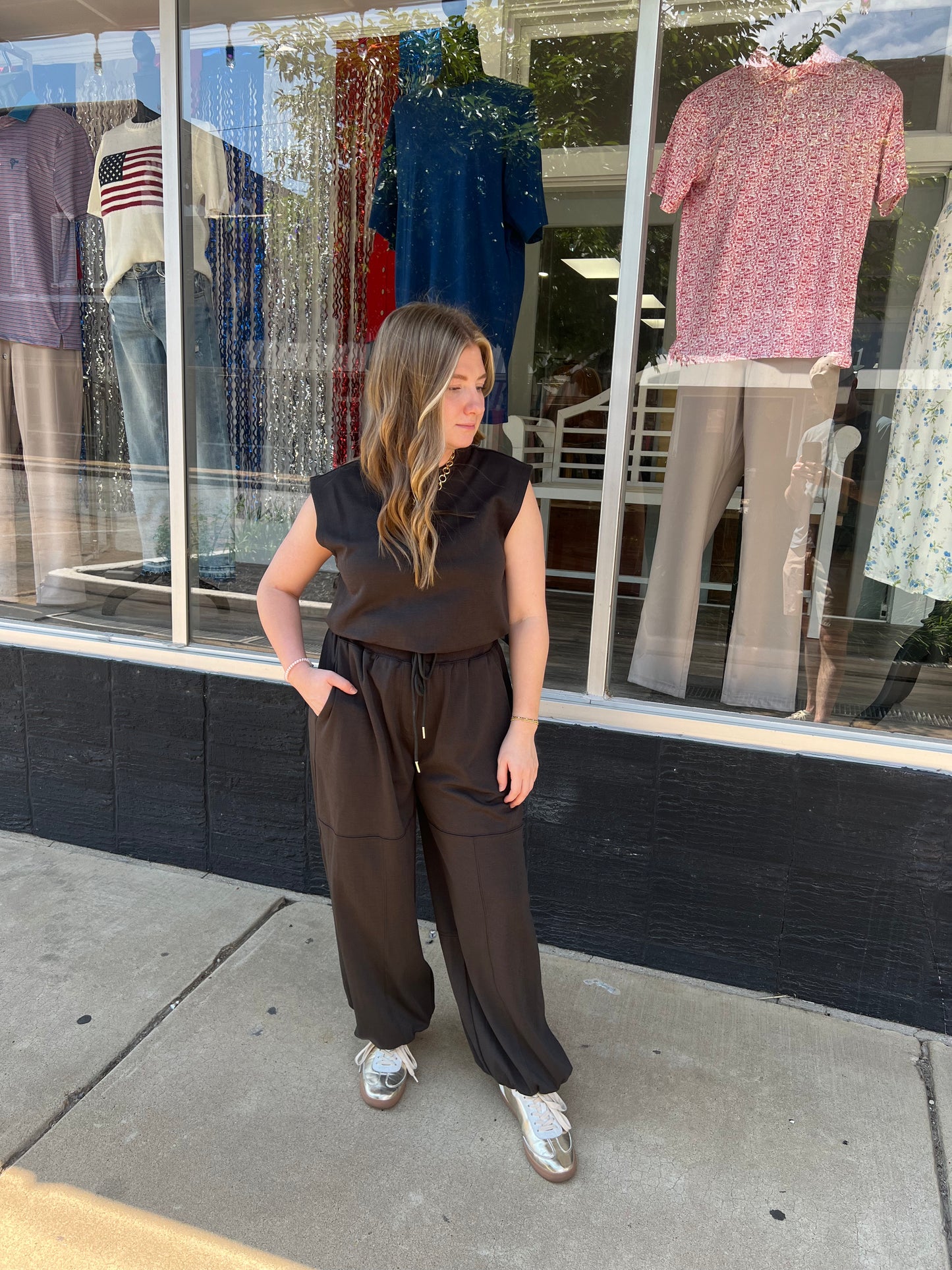 Black on the go jumpsuit