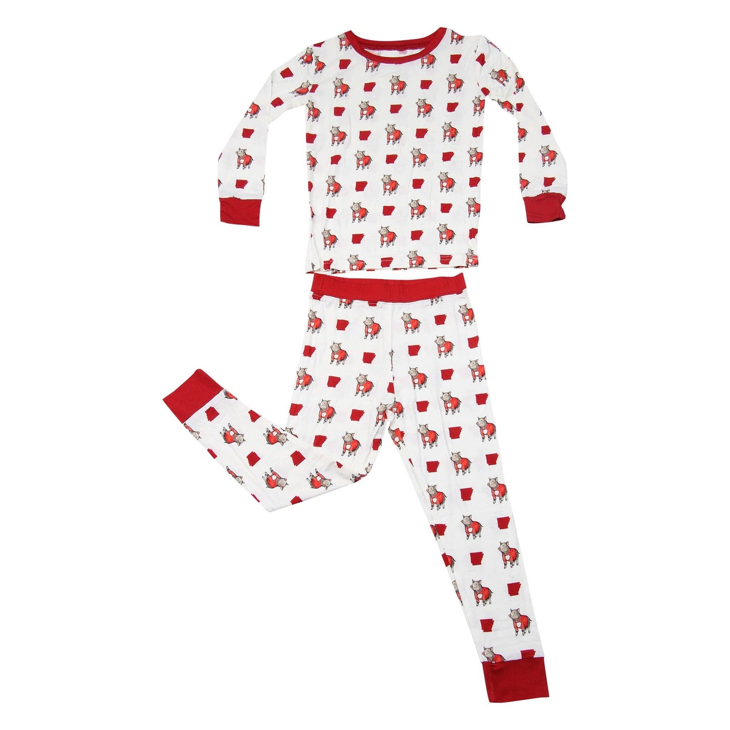 Arkansas Shape Wild Boar Unisex Kids Pajamas