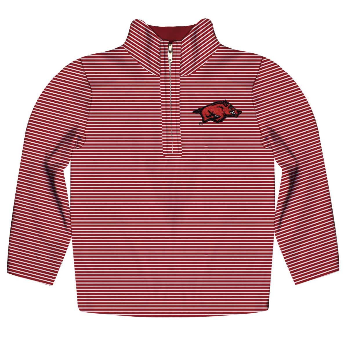 Arkansas Razorbacks Embroidered Stripes Quarter Zip Ralph