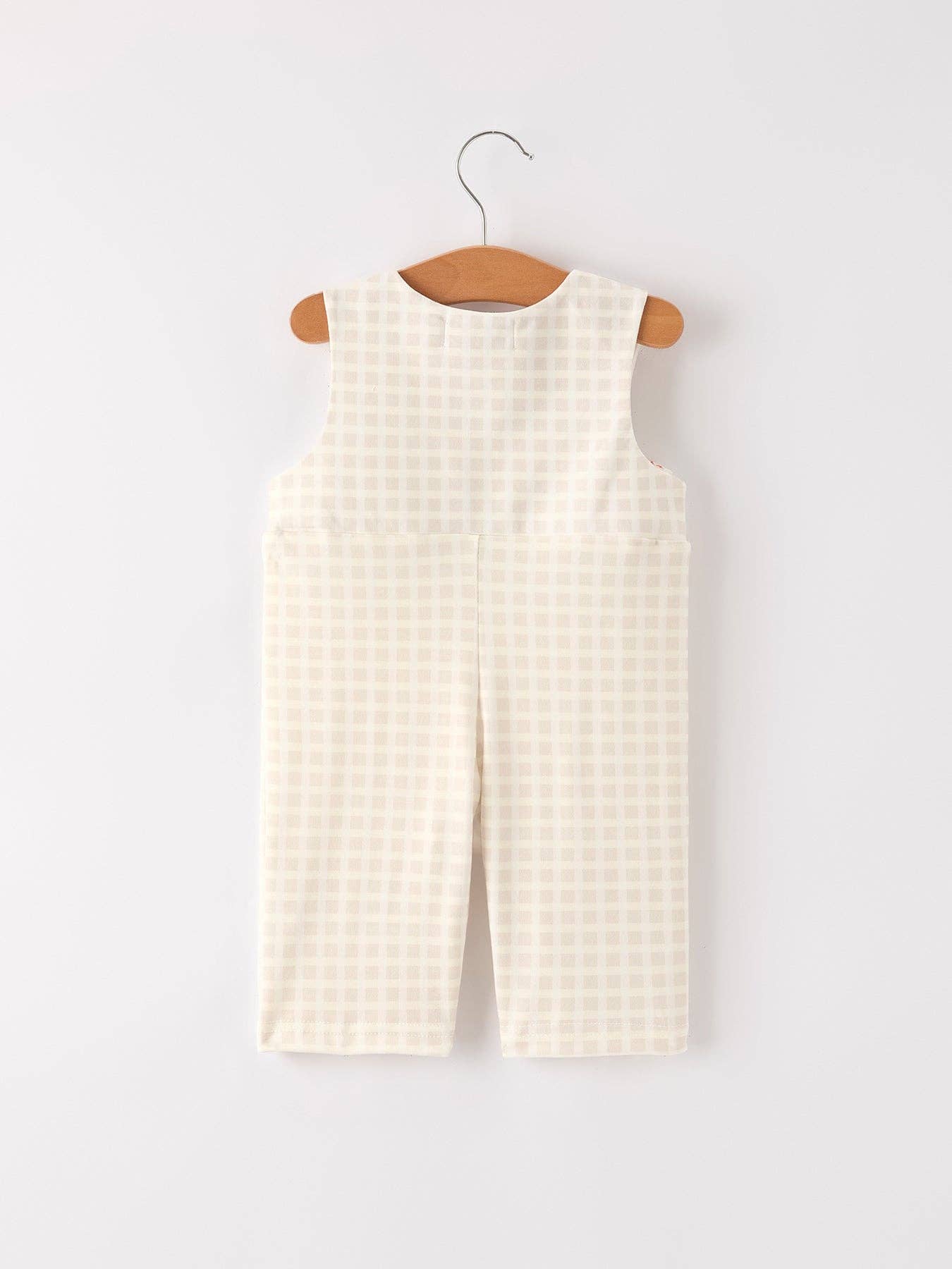 Fall Thanksgiving Apricot Plaid Turkey Embroidery Smocking Boys Romper