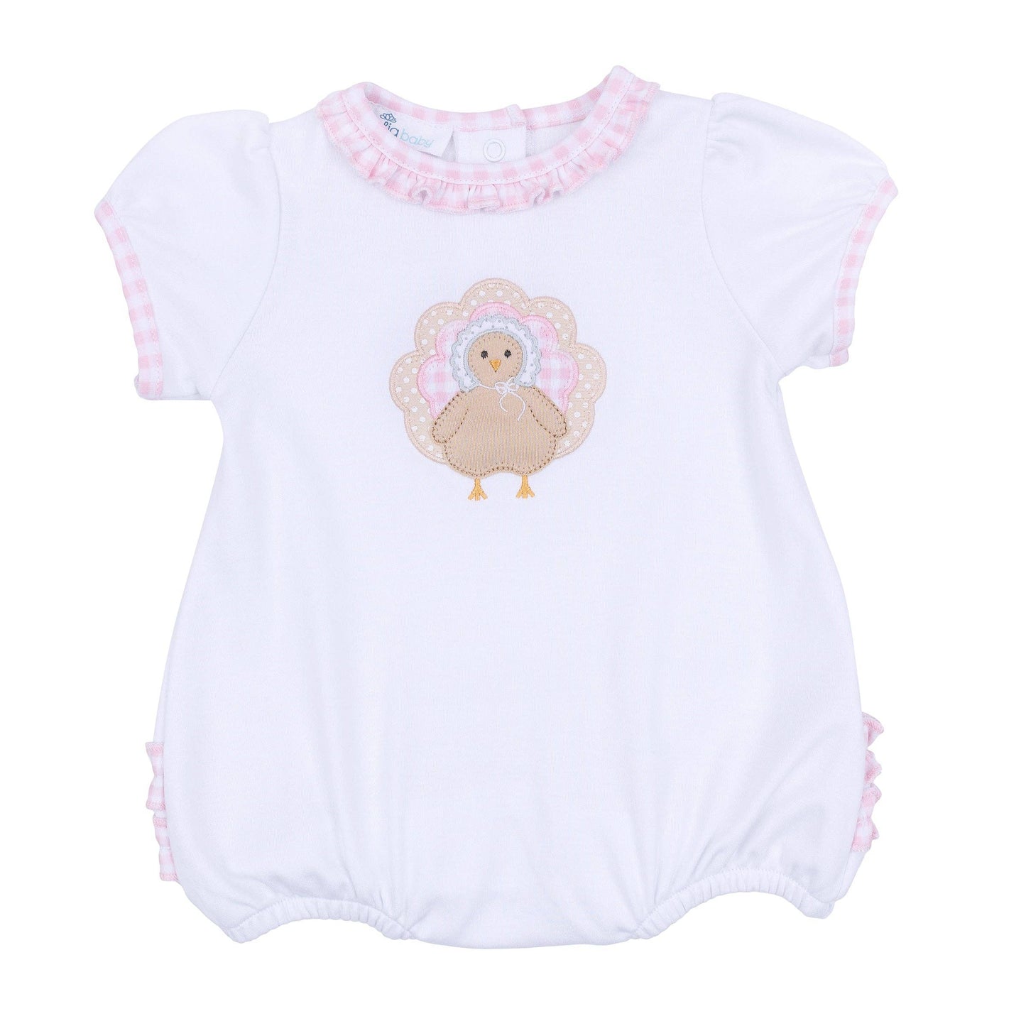 Pilgrim Pals Applique Ruffle Short Sleeve Bubble