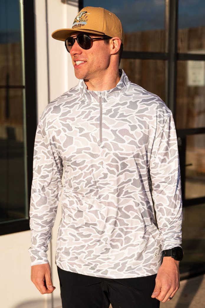 Burlebo Performance Quarter Zip - White Camo