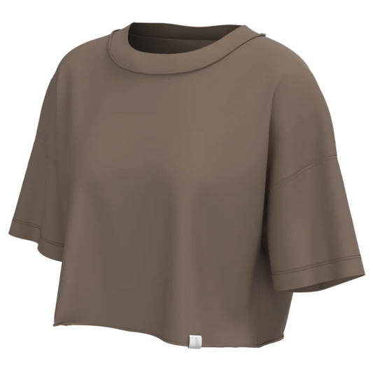 Boxy Crop Tee Local girl brown