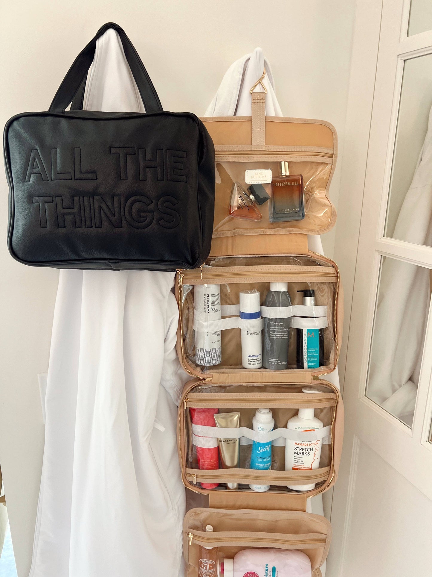 All The Things - Leather Hanging Bag: Black Leather