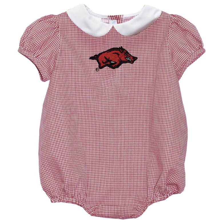 Arkansas Razorback Embroidered Girls Baby Bubble Charlotte