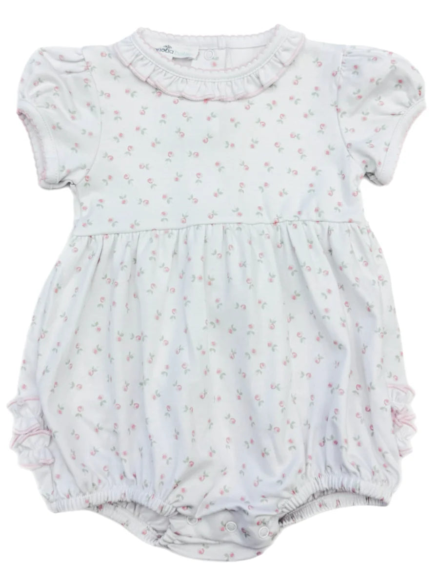 Juliette's Classics Print Ruffle Short Sleeve Bubble Floral pink