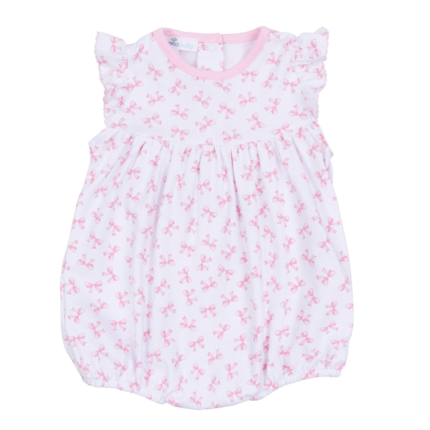 Baby Bows Print Flutters Bubble pink