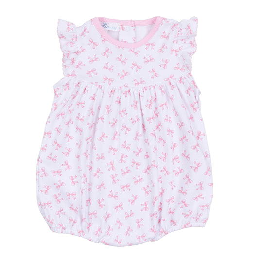 Baby Bows Print Flutters Bubble pink