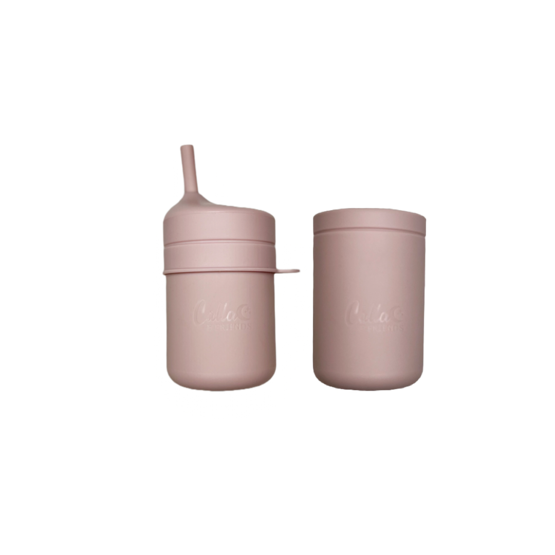 Silicone Transitional Straw Cup: Petal Pink