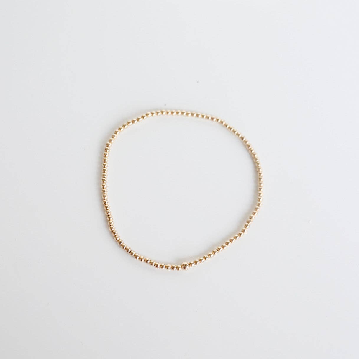 Beaded Blonde 2MM Gold Beaded Bracelet