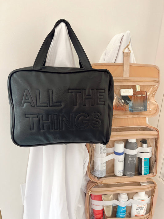 All The Things - Leather Hanging Bag: Black Leather