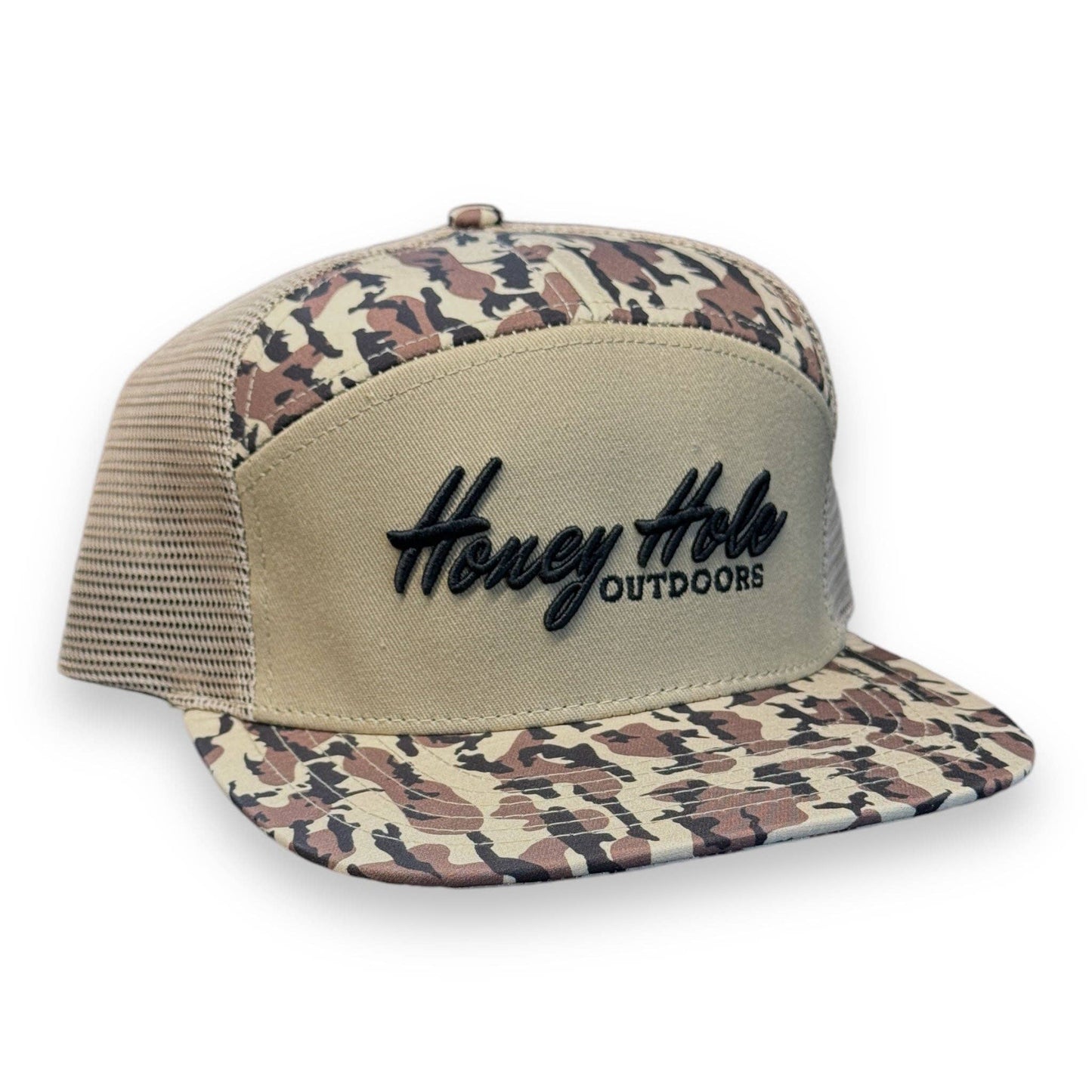 Honey Hole 7 Panel Flatbill - Heritage - Duck Boat Camo